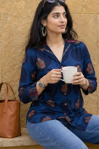 blue cotton shirt