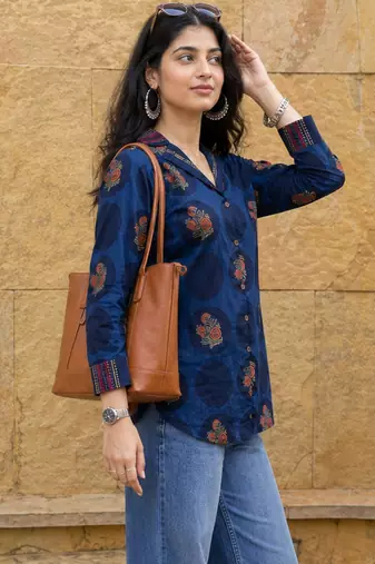 blue cotton shirt