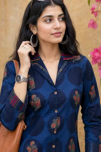 blue cotton shirt