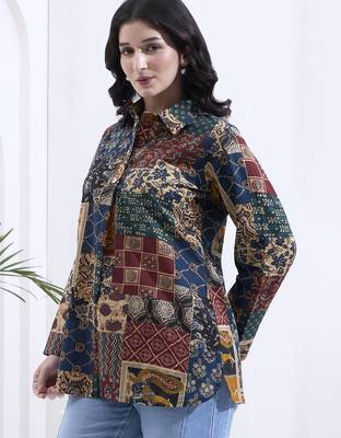 multicolur cotton ethnic motifs shirt 2