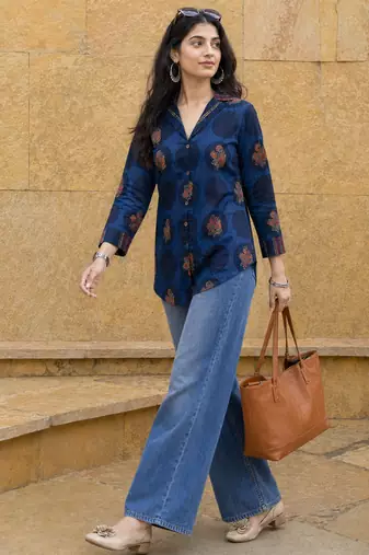 blue cotton shirt