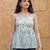 cotton white and gree strappy top