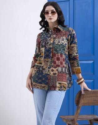 multicolur cotton ethnic motifs shirt 5