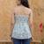 cotton white and gree strappy top