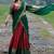 Maroon & Bottle Green Kanci Cotton  blend Half Saree – Traditional Zari Weaving Langa Voni Set For South Indian Style 
