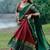 Maroon & Bottle Green Kanci Cotton  blend Half Saree – Traditional Zari Weaving Langa Voni Set For South Indian Style 