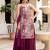 Purple ethnic motifs printed silk stitched straight sharara kurta set with dupatta