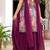 Purple ethnic motifs printed silk stitched straight sharara kurta set with dupatta