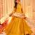 Yellow plain georgette stitched anarkali kurta set with dupatta