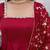 Maroon plain satin stitched anarkali kurta set with trouser & dupatta