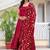 Maroon plain satin stitched anarkali kurta set with trouser & dupatta