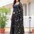 Black plain satin stitched anarkali kurta set with trouser & dupatta