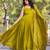 Green plain silk stitched anarkali kurta set with dupatta