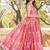 Orange embroidered stitched anarkali kurta set with dupatta