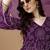 Purple bandhani printed georgette stitched a-line kurta set with trousers & dupatta