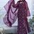 Purple bandhani printed georgette stitched a-line kurta set with trousers & dupatta