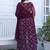 Purple bandhani printed georgette stitched a-line kurta set with trousers & dupatta