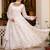 White embroidered zari work georgette stitched anarkali kurta set with trouser & dupatta