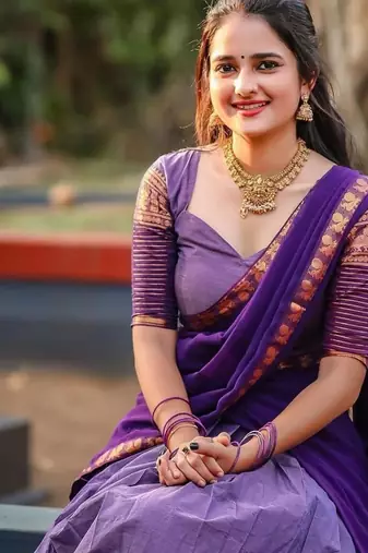 Lavender Kanci Cotton  blend Half Saree     Traditional Zari Weaving Langa Voni Set For South Indian Style 