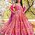 Orange embroidered stitched anarkali kurta set with dupatta