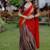 Coffee Brown & Red kanci cotton blend half saree – traditional zari weaving langa voni set for south indian style