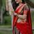 Coffee Brown & Red kanci cotton blend half saree – traditional zari weaving langa voni set for south indian style