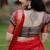 Coffee Brown & Red kanci cotton blend half saree – traditional zari weaving langa voni set for south indian style