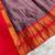 Coffee Brown & Red kanci cotton blend half saree – traditional zari weaving langa voni set for south indian style