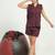 Maroon cotton printed shorts co-ord set for women