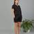 Black cotton plain shorts co-ord set for women