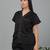 Black cotton plain shorts co-ord set for women