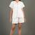 Pink cotton plain shorts co-ord set for women