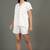 Pink cotton plain shorts co-ord set for women