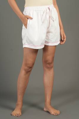 Pink cotton plain shorts co-ord set for women 4
