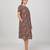 Blue cotton floral printed casual dress for women