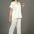 Cream everyday wear cotton pyjama co-ord set for women