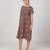 Blue cotton floral printed casual dress for women
