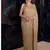 Gold color faux georgette rainbow sequin embroidered saree with silk blouse