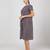 Blue cotton floral printed casual dress for women