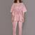 Pink floral printed cotton kaftan co-ord set for women