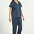 Navy blue everyday wear cotton pyjama co-ord set for women