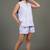 Lavender everyday wear cotton shorts co-ord set for women