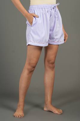 Lavender everyday wear cotton shorts co-ord set for women 4