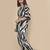 Black stripe printed cotton kaftan co-ord set for women