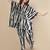 Black stripe printed cotton kaftan co-ord set for women