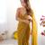 Gold color nc chiffon checks woven saree with cut dana lace border