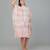 Peach checks printed cotton casual kaftan dress for women