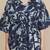 Blue floral printed cotton kaftan co-ord set for women