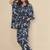 Blue floral printed cotton kaftan co-ord set for women