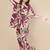 Wine floral printed cotton kaftan co-ord set for women